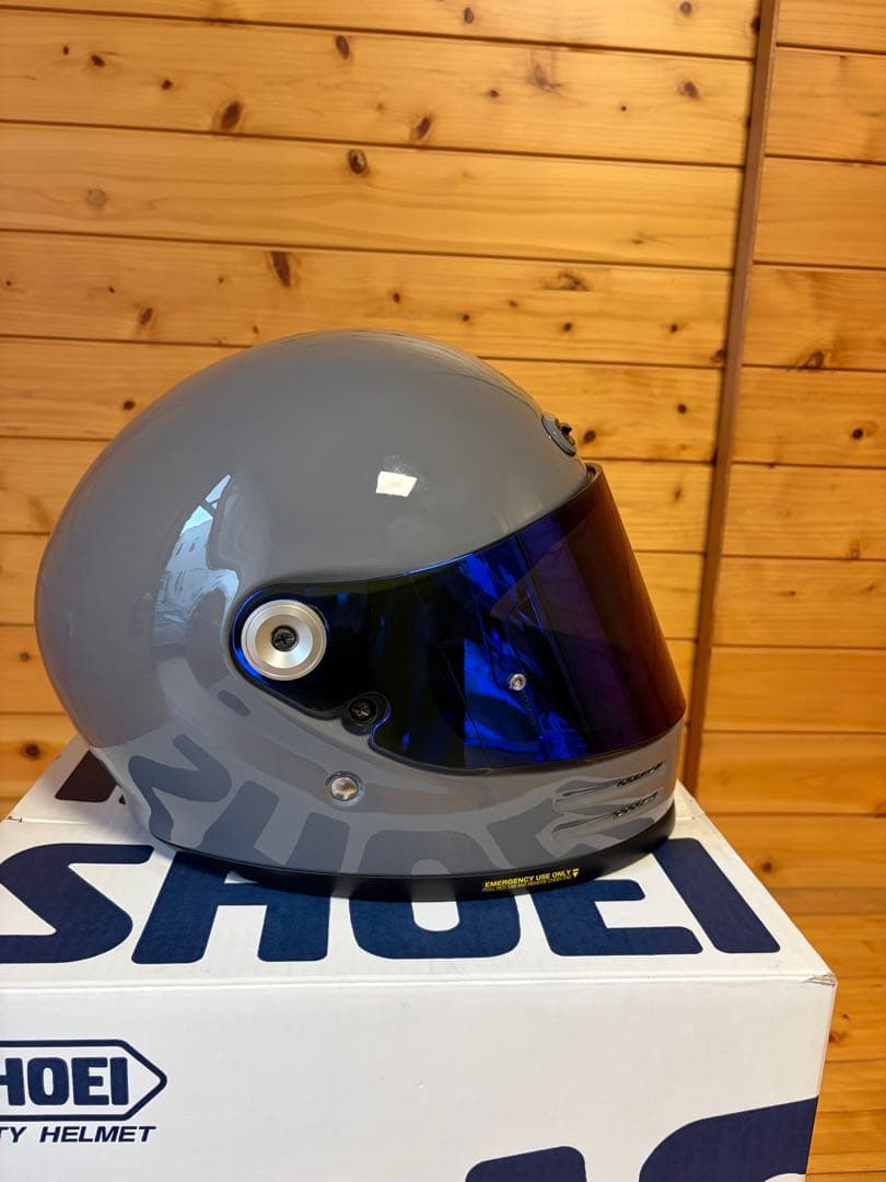 グラムスター　SHOEI フルフェイスヘルメット グレー ブルーミラーシールド
