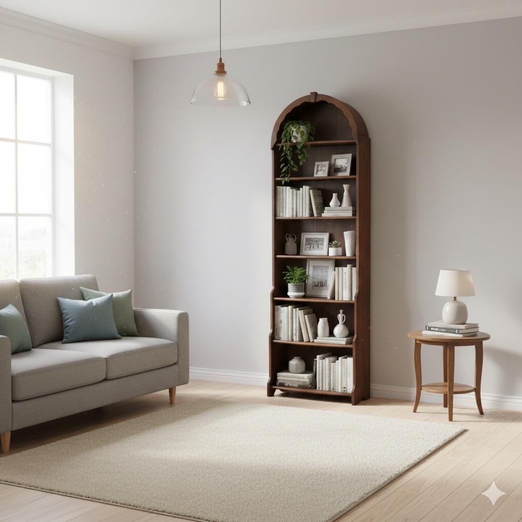 アンティーク　ロケット型オープンラック　アーチ状ブックシェルフ