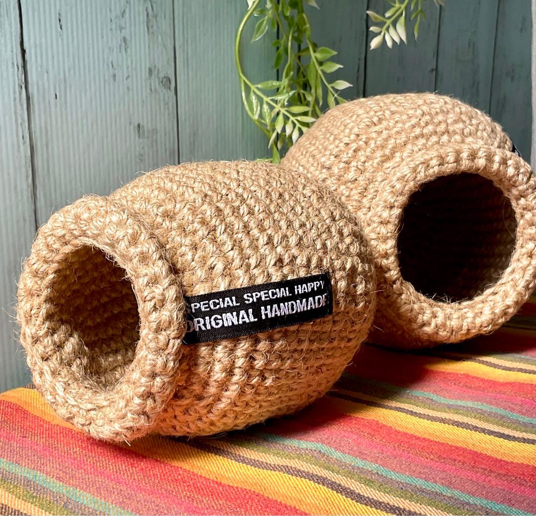 バードトイ　麻紐で編んだつぼ巣　楕円型