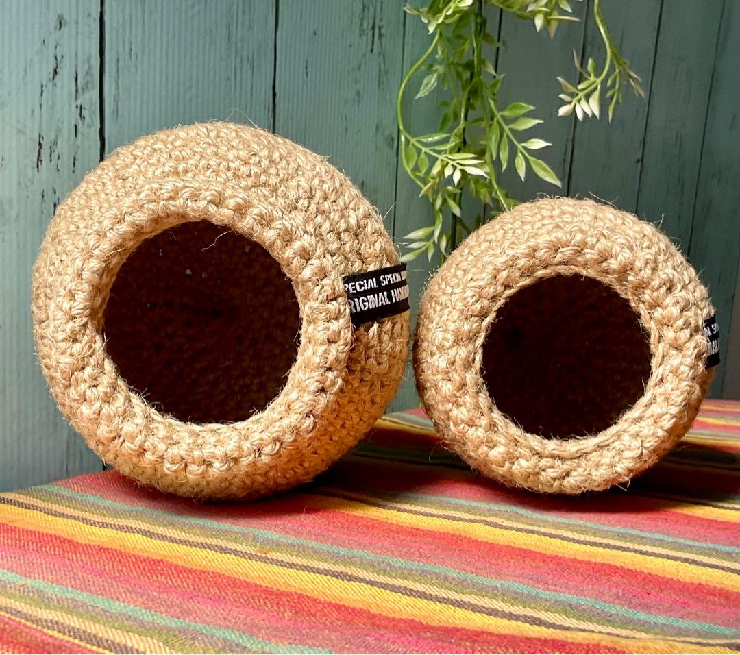 バードトイ　麻紐で編んだつぼ巣　楕円型