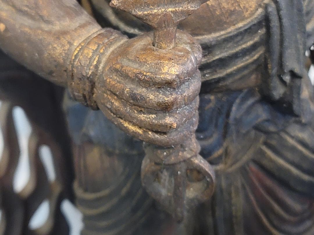 DT595 古い 木彫 不動明王像 95cm 迫力ある逸品