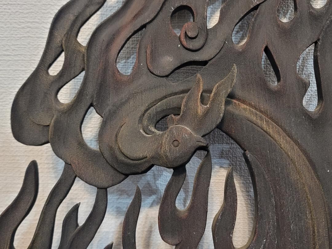 DT595 古い 木彫 不動明王像 95cm 迫力ある逸品