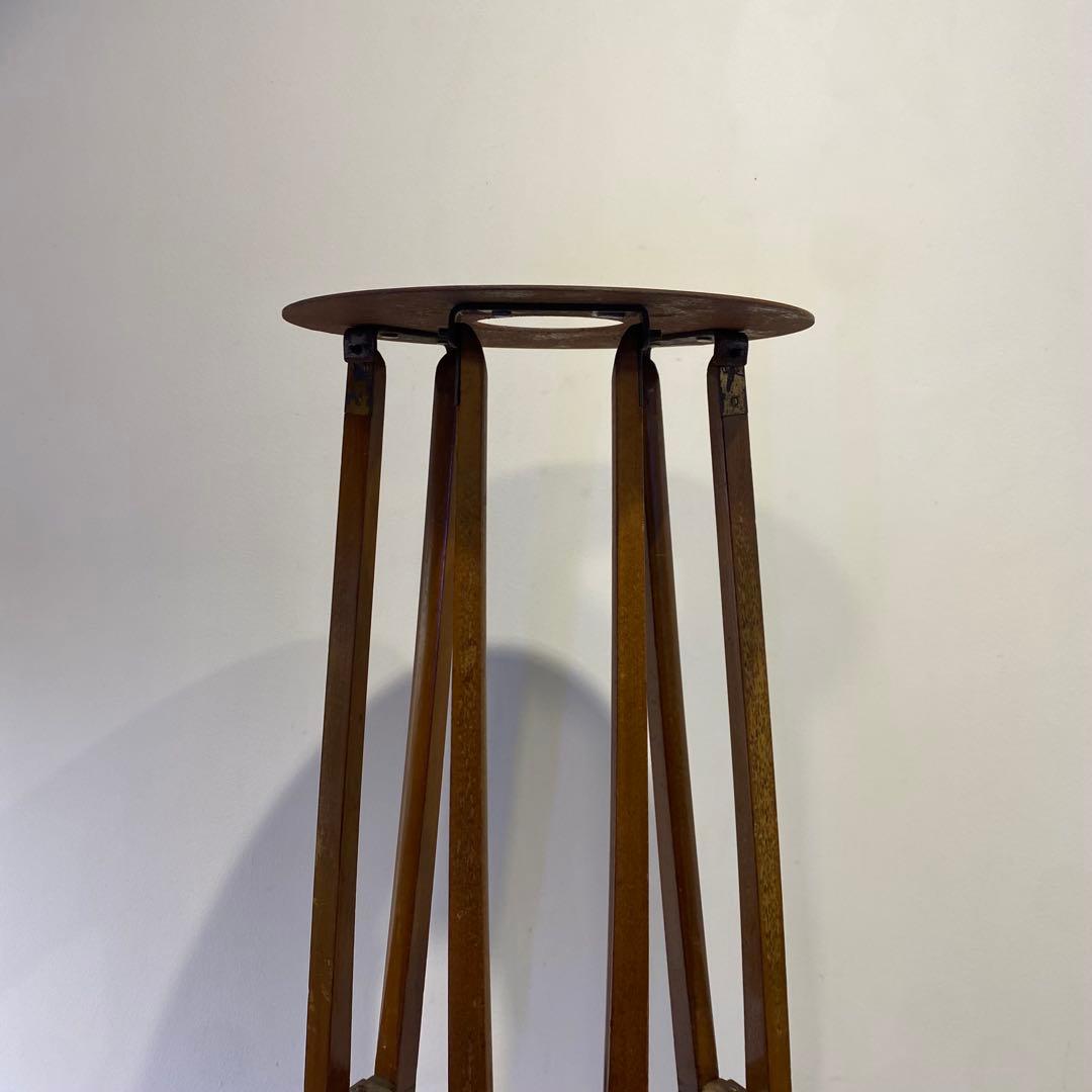 ビーチ無垢材三脚花台 アンティーク