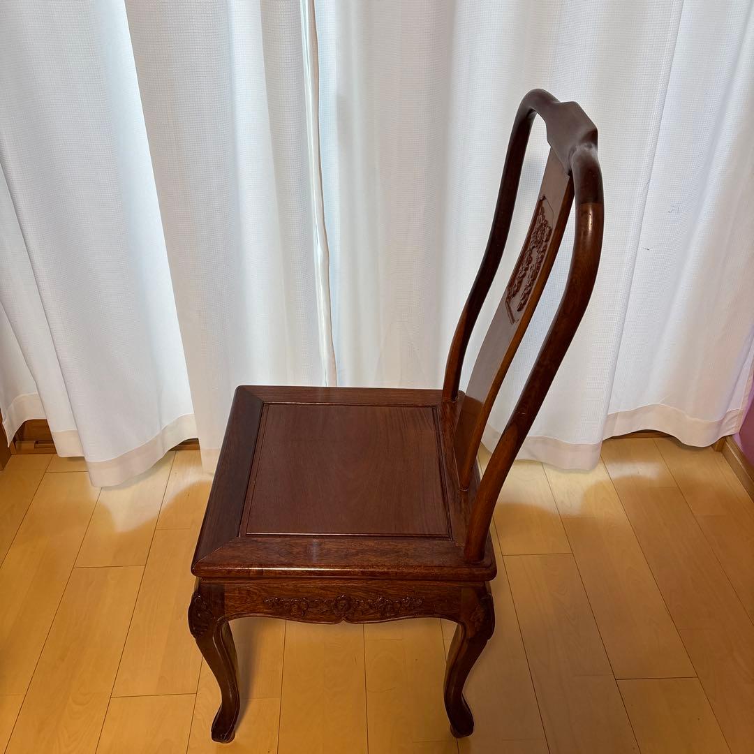 唐木家具　花梨　クラシックスタイル 木製椅子 ダークブラウン①