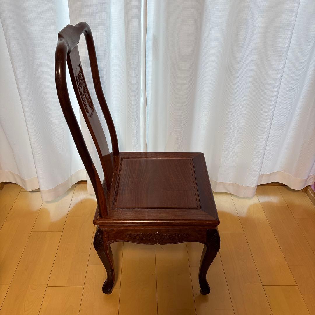 唐木家具　花梨　クラシックスタイル 木製椅子 ダークブラウン①