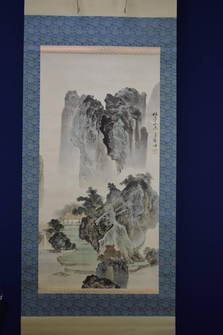 不詳/作者不詳/山水人物図/布袋屋掛軸HF-186