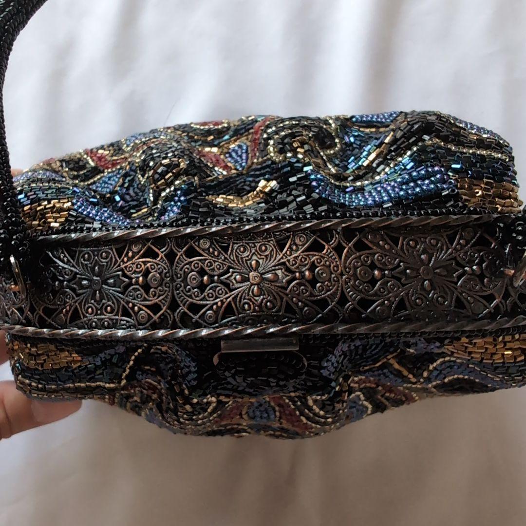 LUMY フォーマルバッグ 総ビーズバッグ モルティ ハンドバッグ