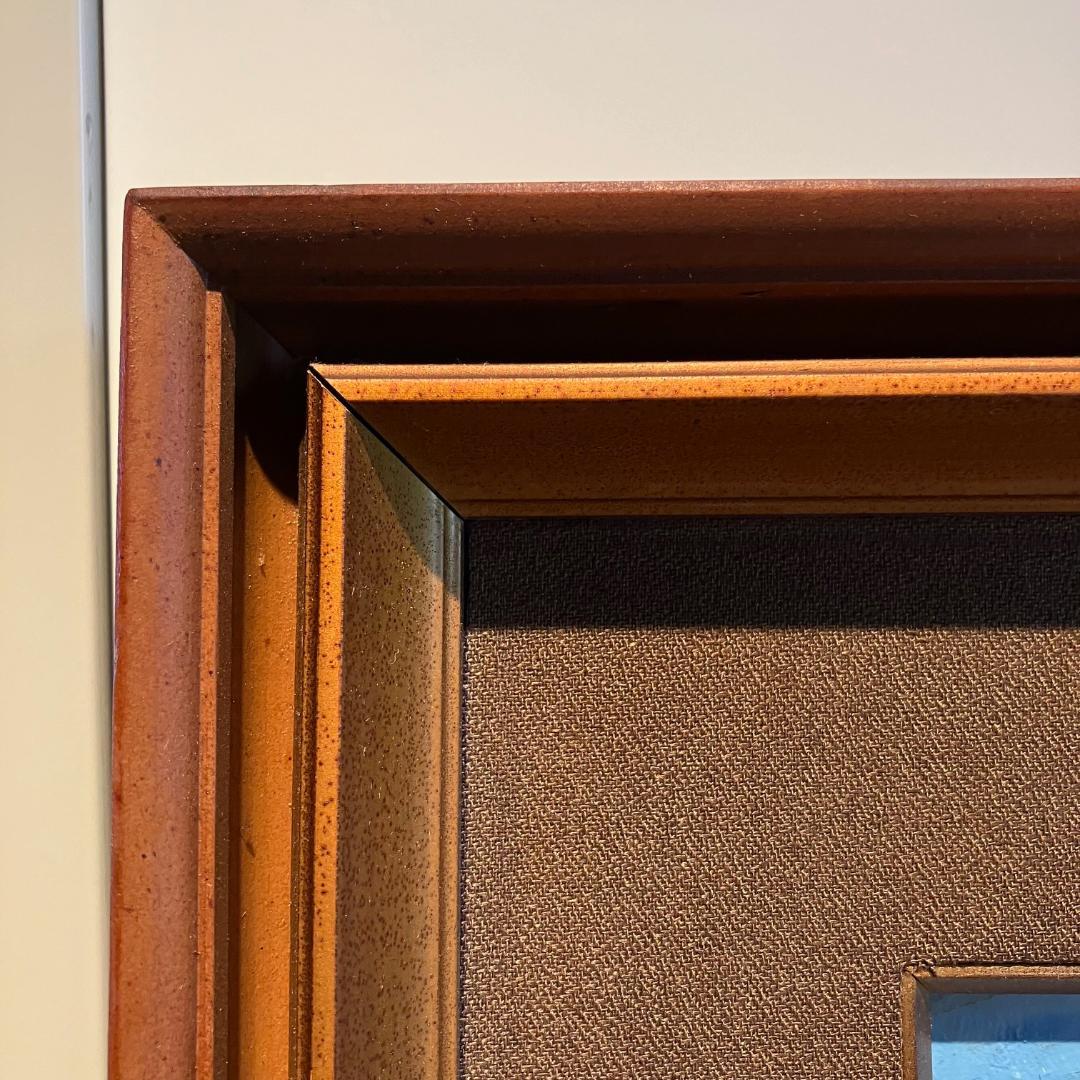 輸入品 絵画 油絵 august作 港 port 風景画 64×71.5 大