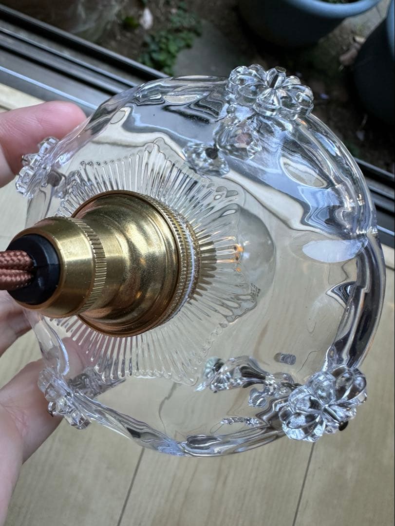 1920年代 フランス アンティーク 雨に濡れた可愛いお花のミニシャンデリア＊