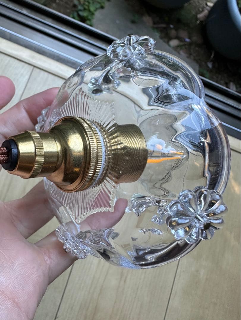 1920年代 フランス アンティーク 雨に濡れた可愛いお花のミニシャンデリア＊