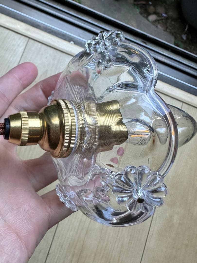 1920年代 フランス アンティーク 雨に濡れた可愛いお花のミニシャンデリア＊