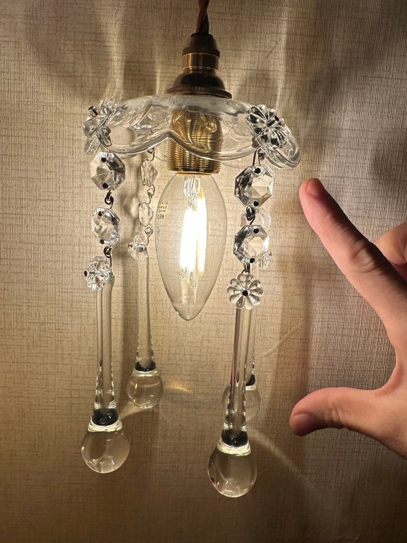 1920年代 フランス アンティーク 雨に濡れた可愛いお花のミニシャンデリア＊