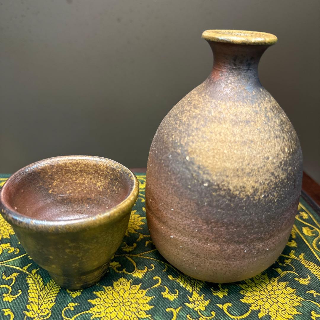 備前焼，人間国宝，藤原雄？，酒器セート