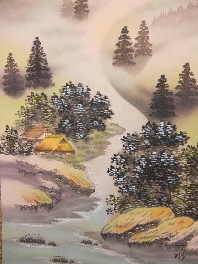 掛け軸 一水 白蛇富士之軸 絹本 希少 軸装 茶道具 掛軸 美品 です。