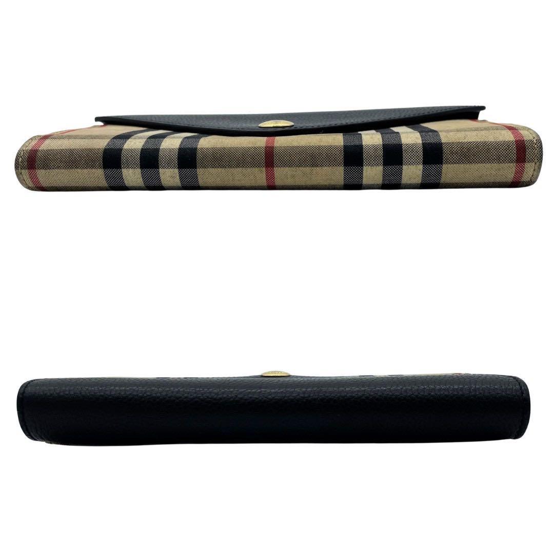 BURBERRY バーバリー チェック×黒 長財布 布袋付