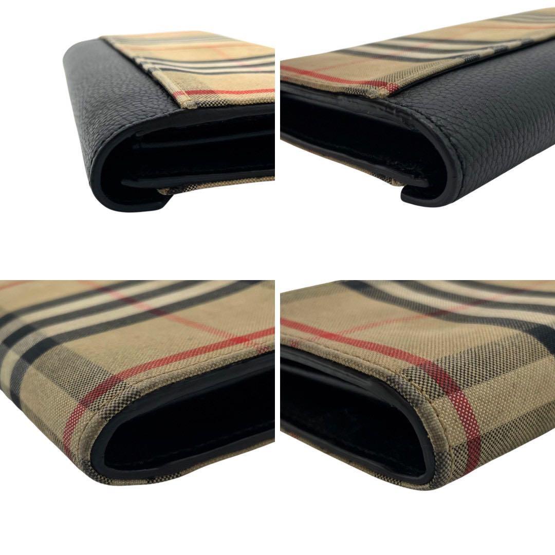 BURBERRY バーバリー チェック×黒 長財布 布袋付