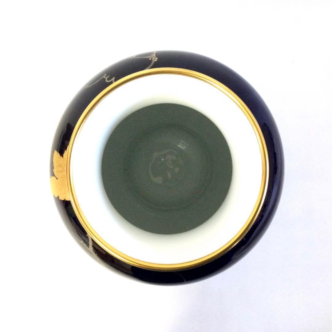 大倉陶園 花瓶 瑠璃金蝕 葡萄 花器 花入 フラワーベース M