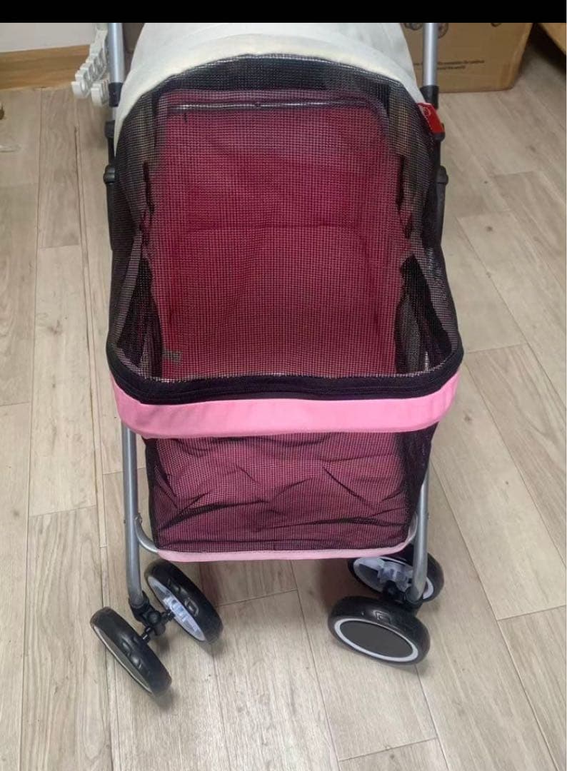 ピンク メッシュ ペットカート