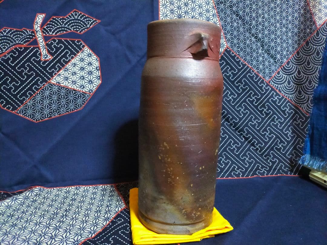 備前焼 花入れ 藤原 雄 作