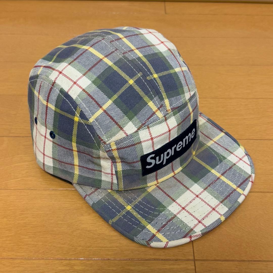 Supreme Tartan Plaid Camp Cap ブルー 2008年