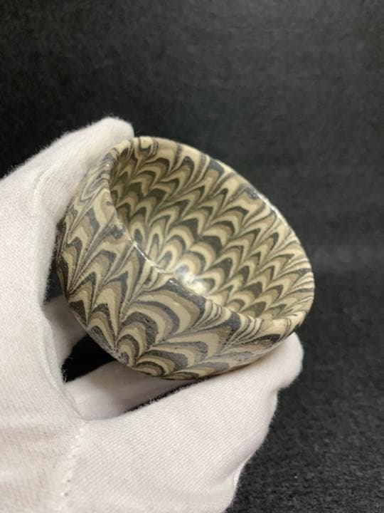 水野双鶴　煉込ぐい呑　伝統模様鶉手