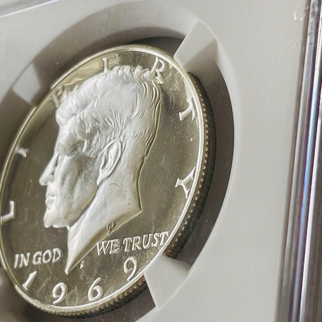 1969 アメリカ　ハーフダラー　銀貨　ケネディ　NGC PF 69 CAMEO
