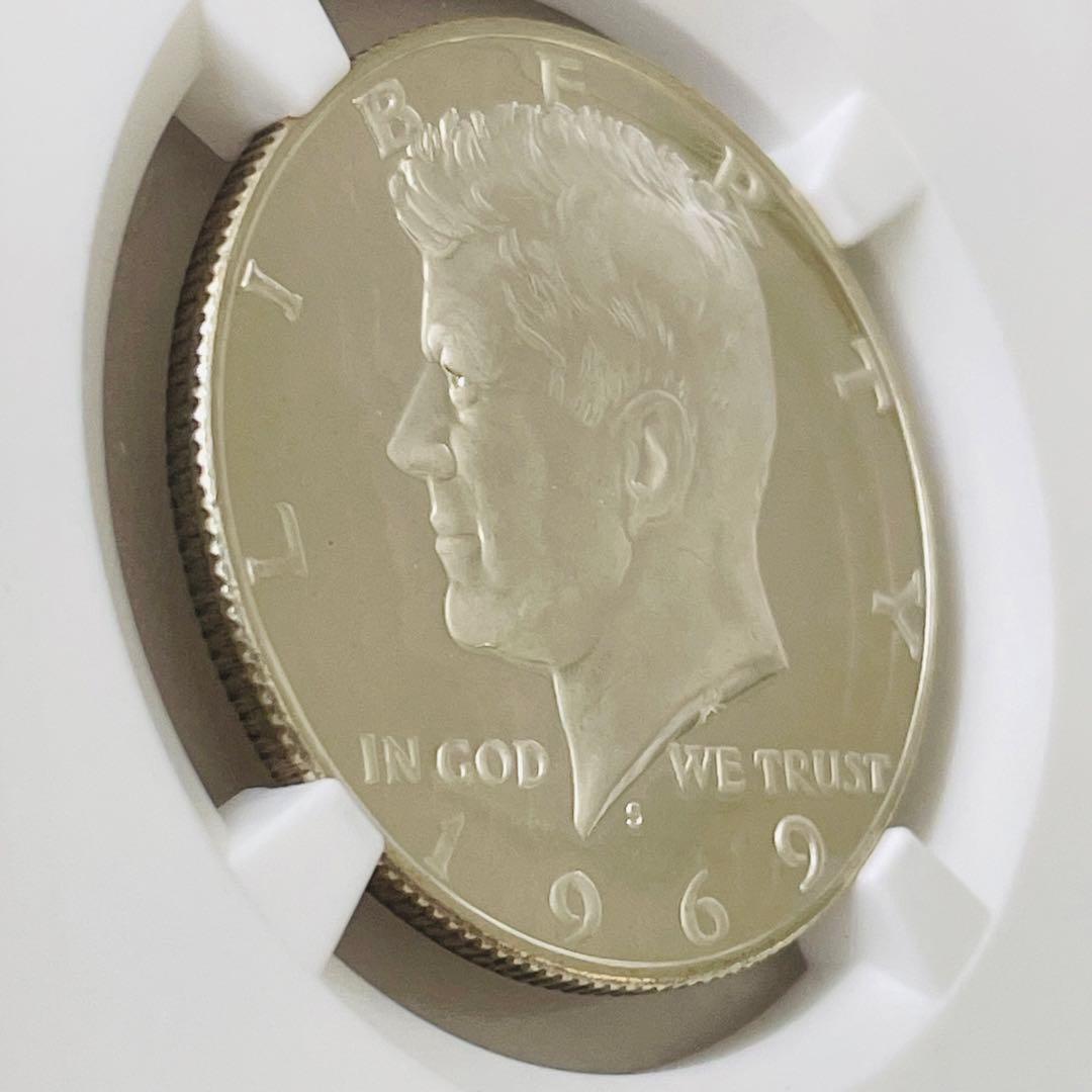 1969 アメリカ　ハーフダラー　銀貨　ケネディ　NGC PF 69 CAMEO