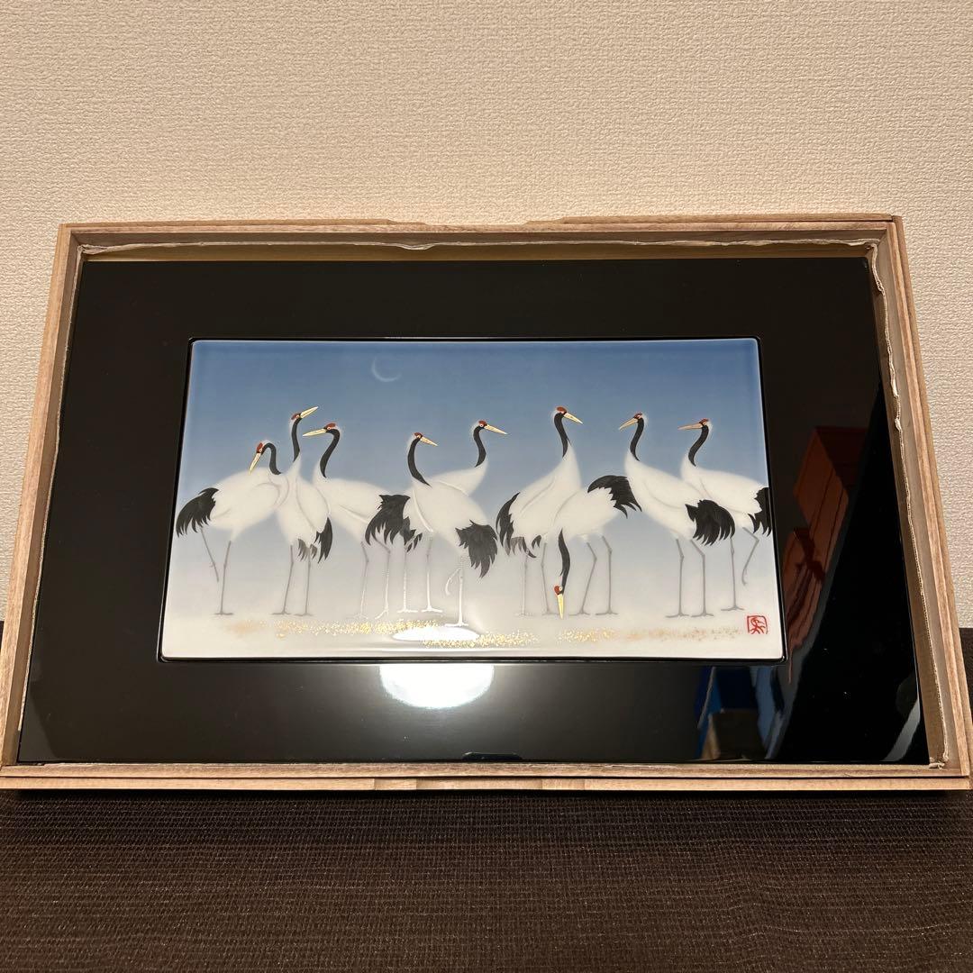 大倉陶園　陶額　黎明　輪島塗　前田一馬　レリーフ　ウォールアート