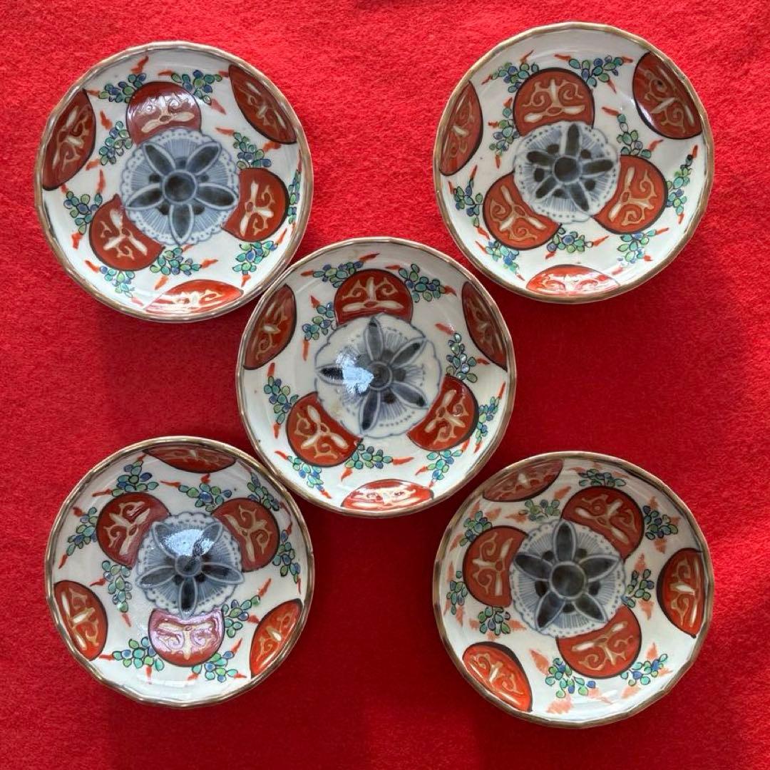 古伊万里　色絵　小皿　5枚組 江戸時代