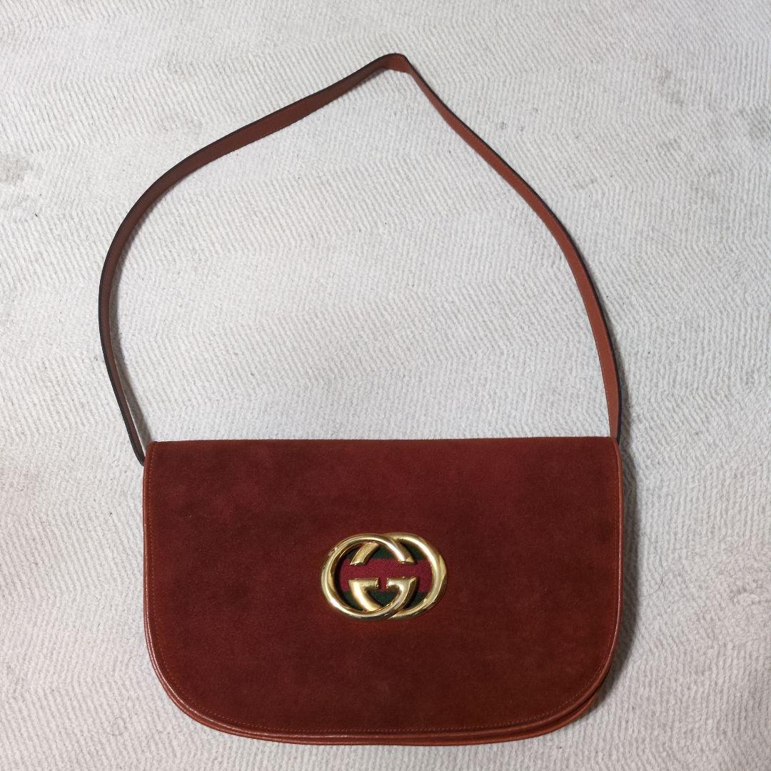古*︎様 GUCCI ブラウン スエード ショルダーバッグ