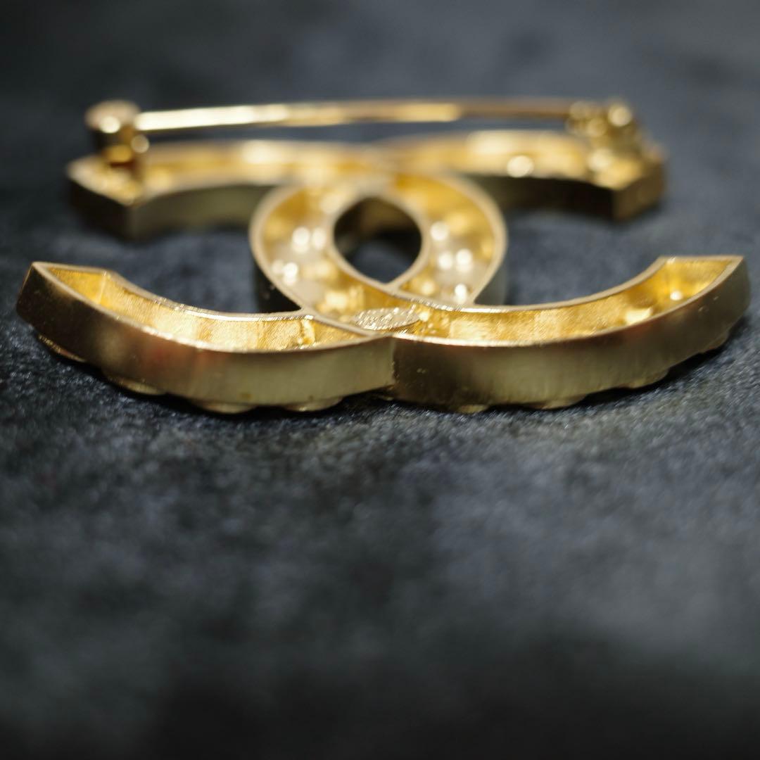 CHANEL ブローチ CCマーク ビジュー ラインストーン