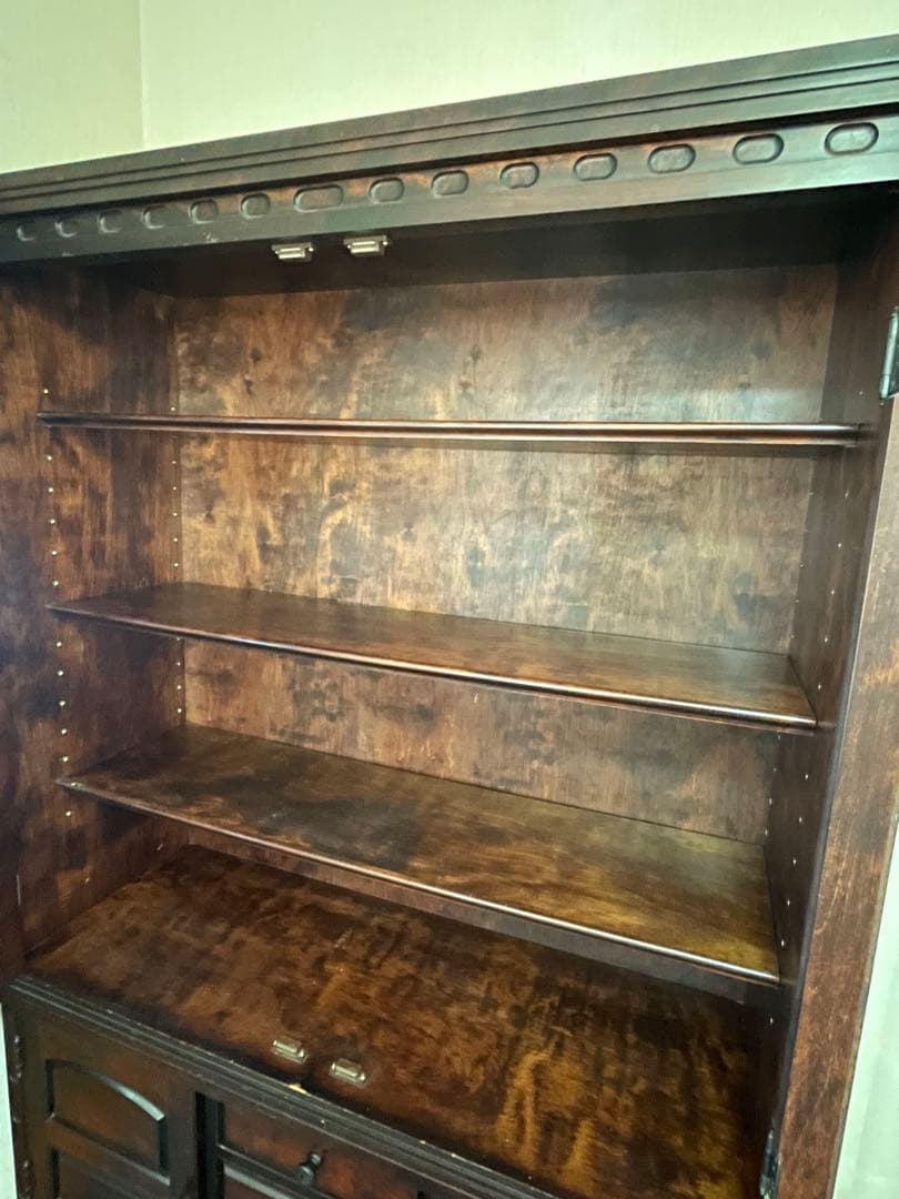 送料無料　北海道民芸家具/キャビネット/食器棚/本棚/カップボード