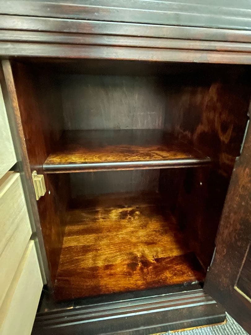 送料無料　北海道民芸家具/キャビネット/食器棚/本棚/カップボード