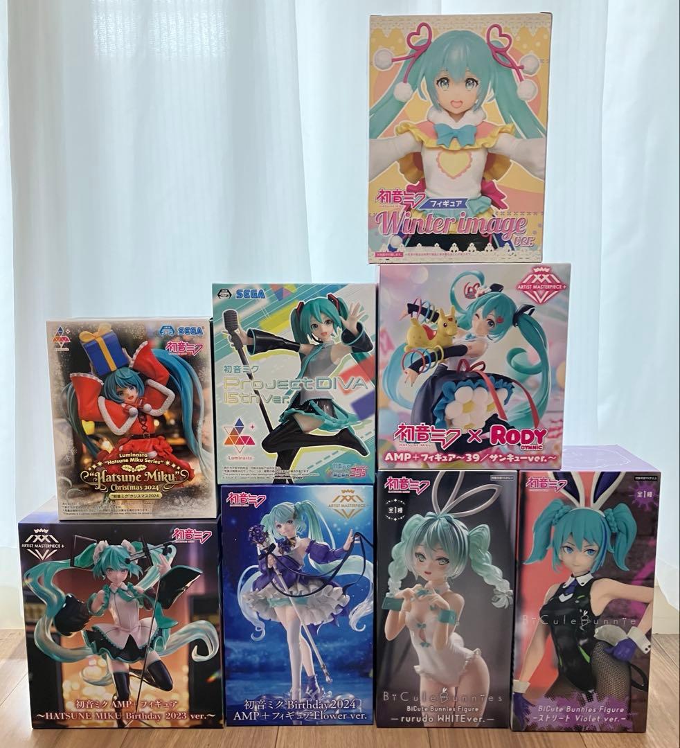 SEGA Amp+初音ミク 美少女フィギュア まとめ売り8種セット