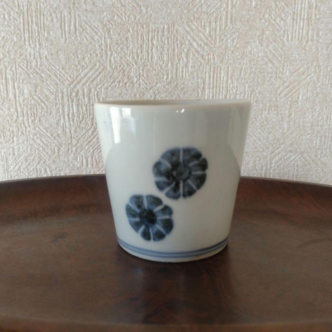 古伊万里染付花散らし文蕎麦猪口江戸時代