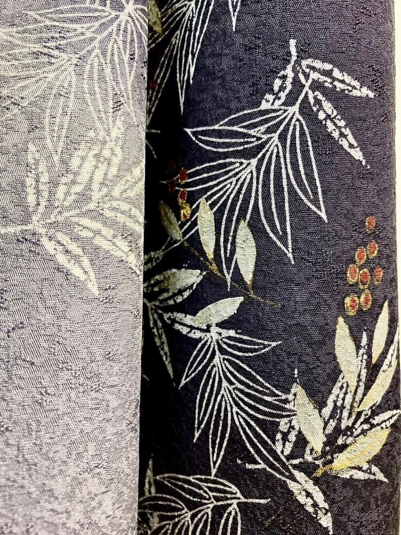 ご予約中です 初春 吉祥南天柄 上質正絹紋意匠 一つ紋 訪問着 深い濃紺色