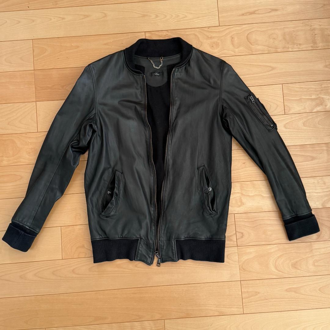 Sisii 牛革レザー MA-1 M 黒 ウォッシャブル 日本製 シングル シシ