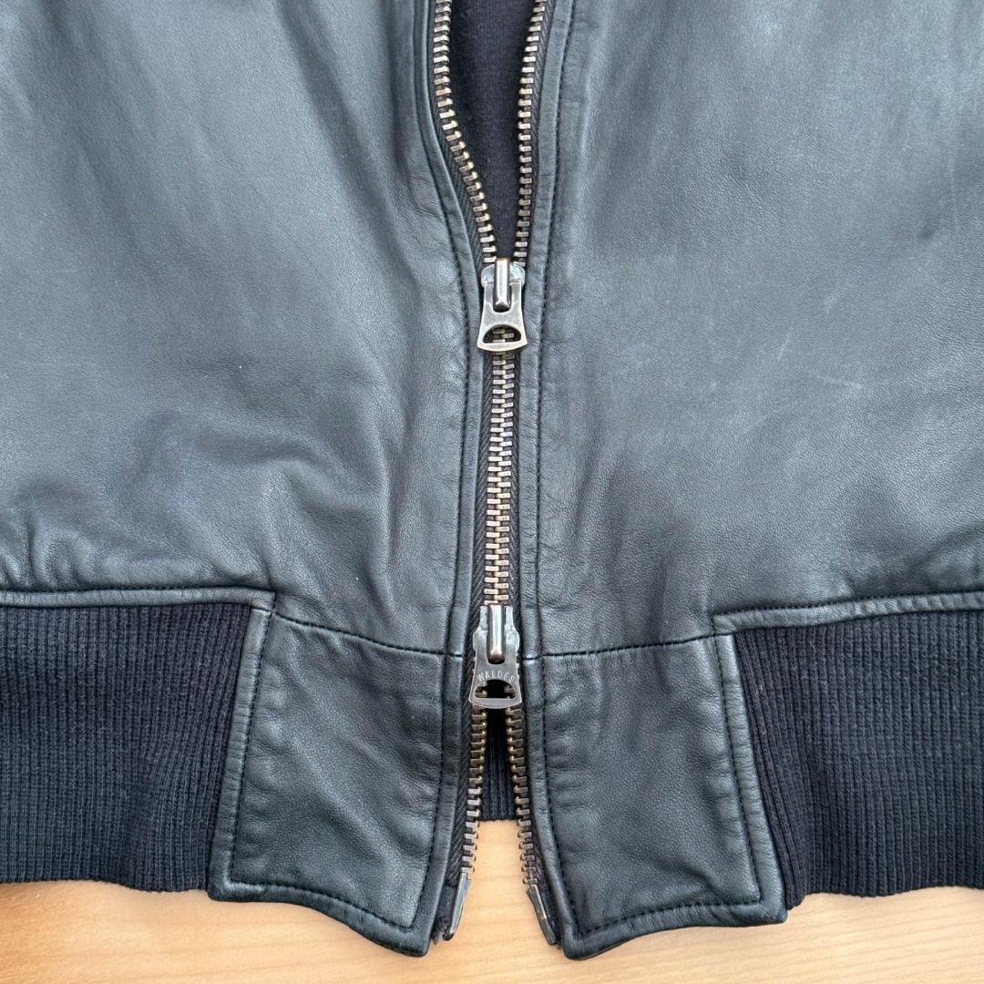 Sisii 牛革レザー MA-1 M 黒 ウォッシャブル 日本製 シングル シシ