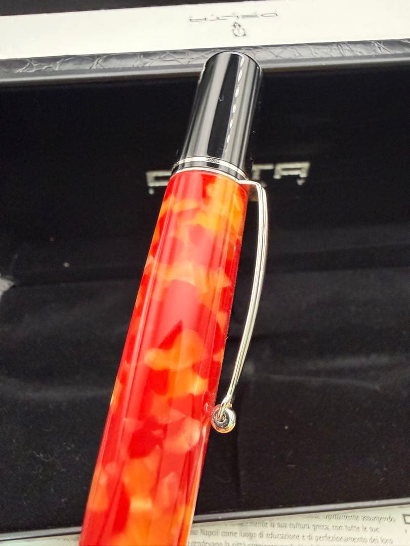 DELTA ボールペン Old Napoli レッドレジン　美品