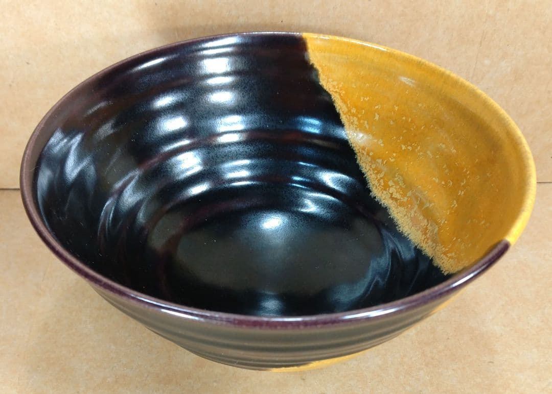 【本物保証】徳田正彦(後の人間国宝三代徳田八十吉）茶碗(掛分釉）共箱 美品 九谷