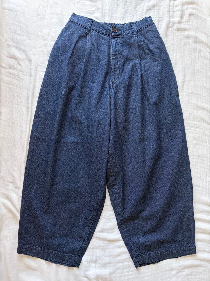 HARVESTY ワイドエッグデニムロングパンツ