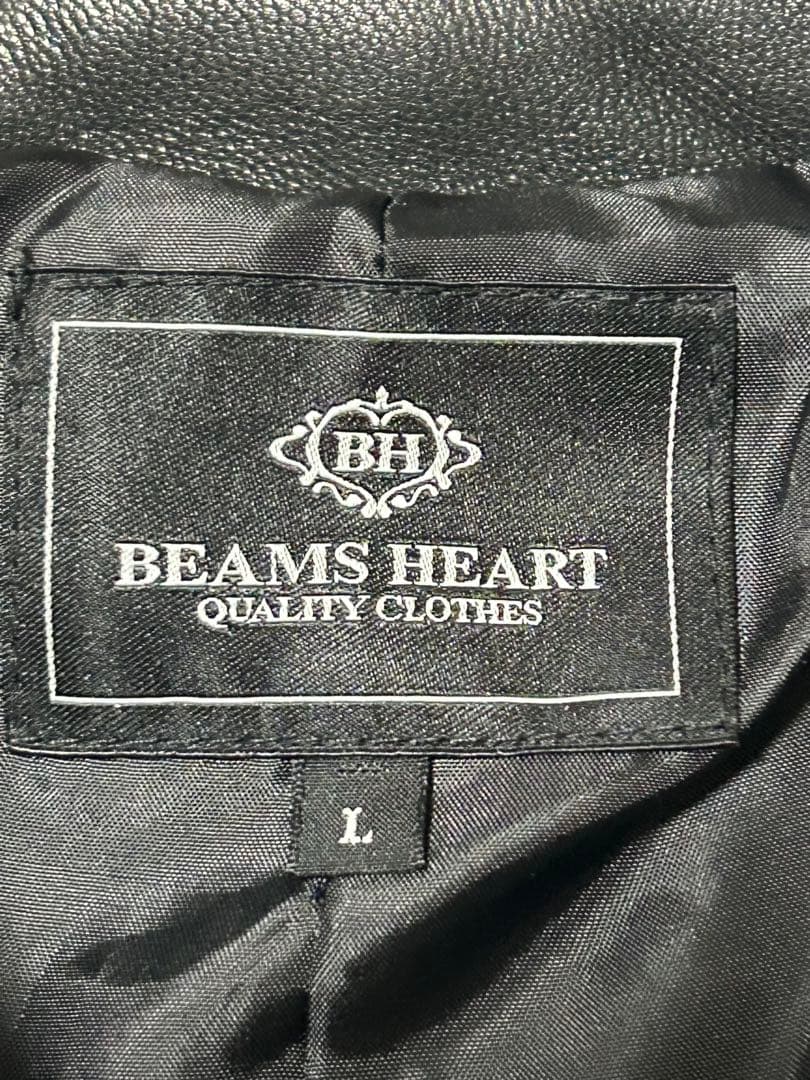 近年モデル BEAMS HEART ラムレザージャケット　Lサイズ