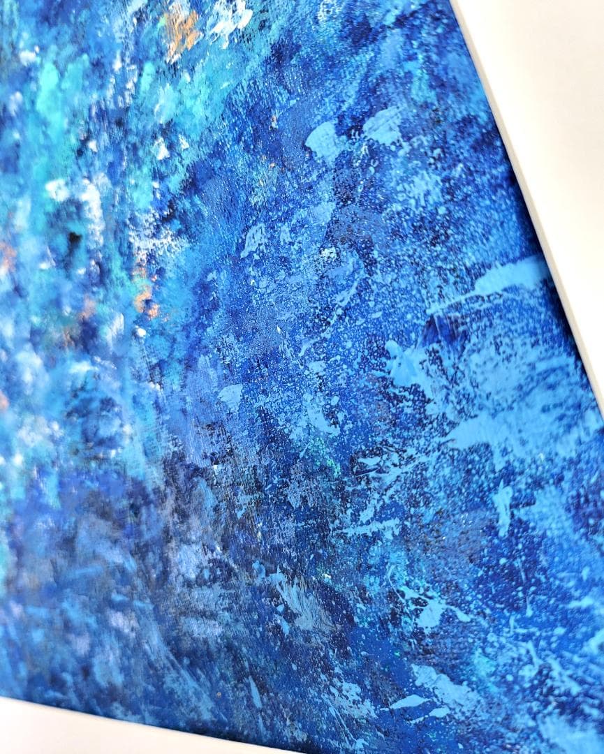 【専用】石垣の海に風がそよぐ / 抽象画 46×63㎝ A2 額縁セット