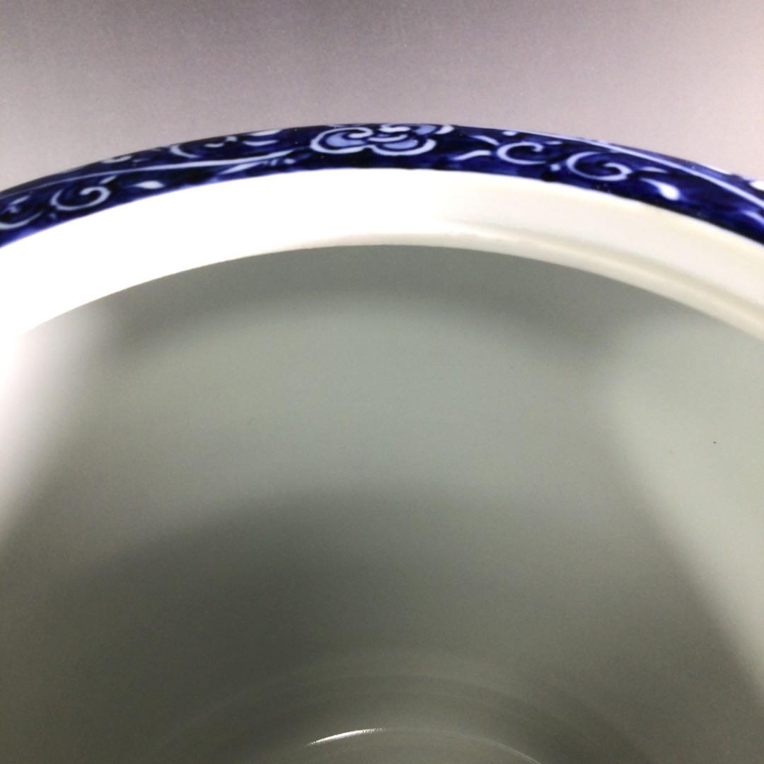 Ｐ８５７　水指　『勝美永泉造』『染付祥瑞文』『腰捻水指』　共箱　茶道具