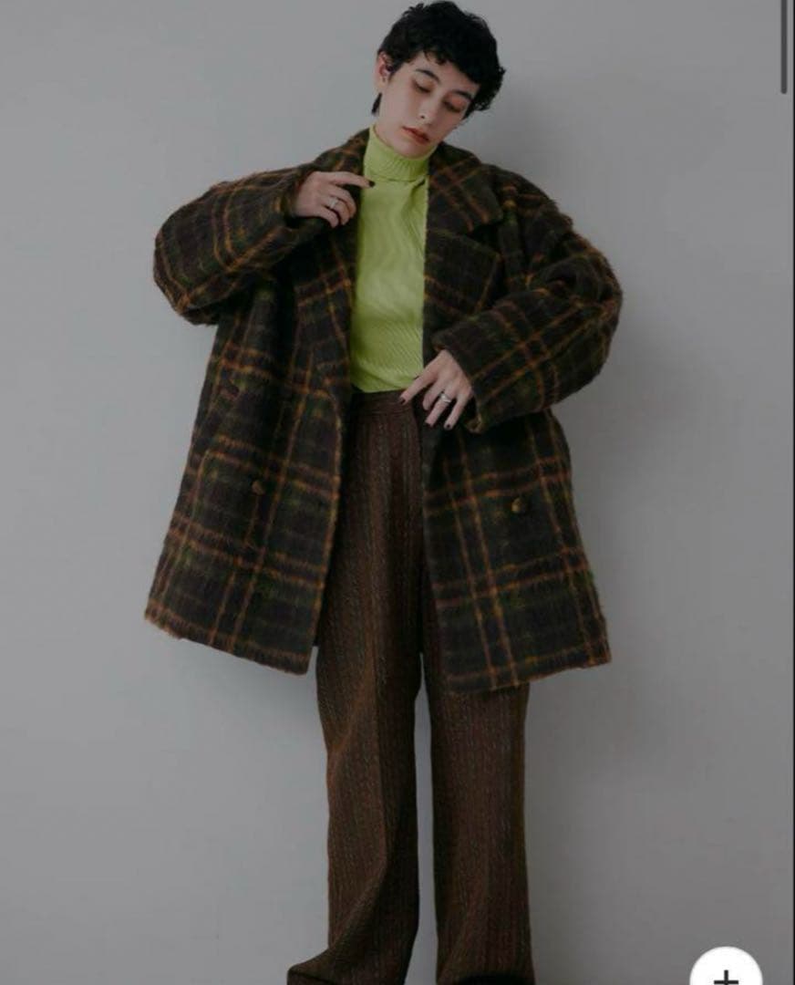 ジャケット・アウター AMERI VINTAGE ADORABLESHAGGY CHECK COAT