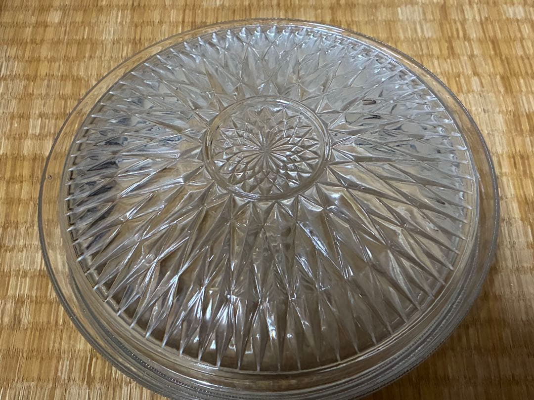 切子 気泡 ギヤマン カットガラス皿 ガラス蓋物 ボンボニエール 時代物