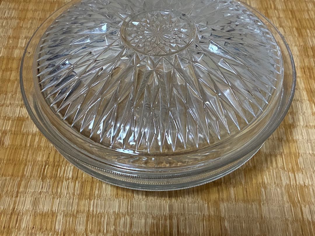 切子 気泡 ギヤマン カットガラス皿 ガラス蓋物 ボンボニエール 時代物