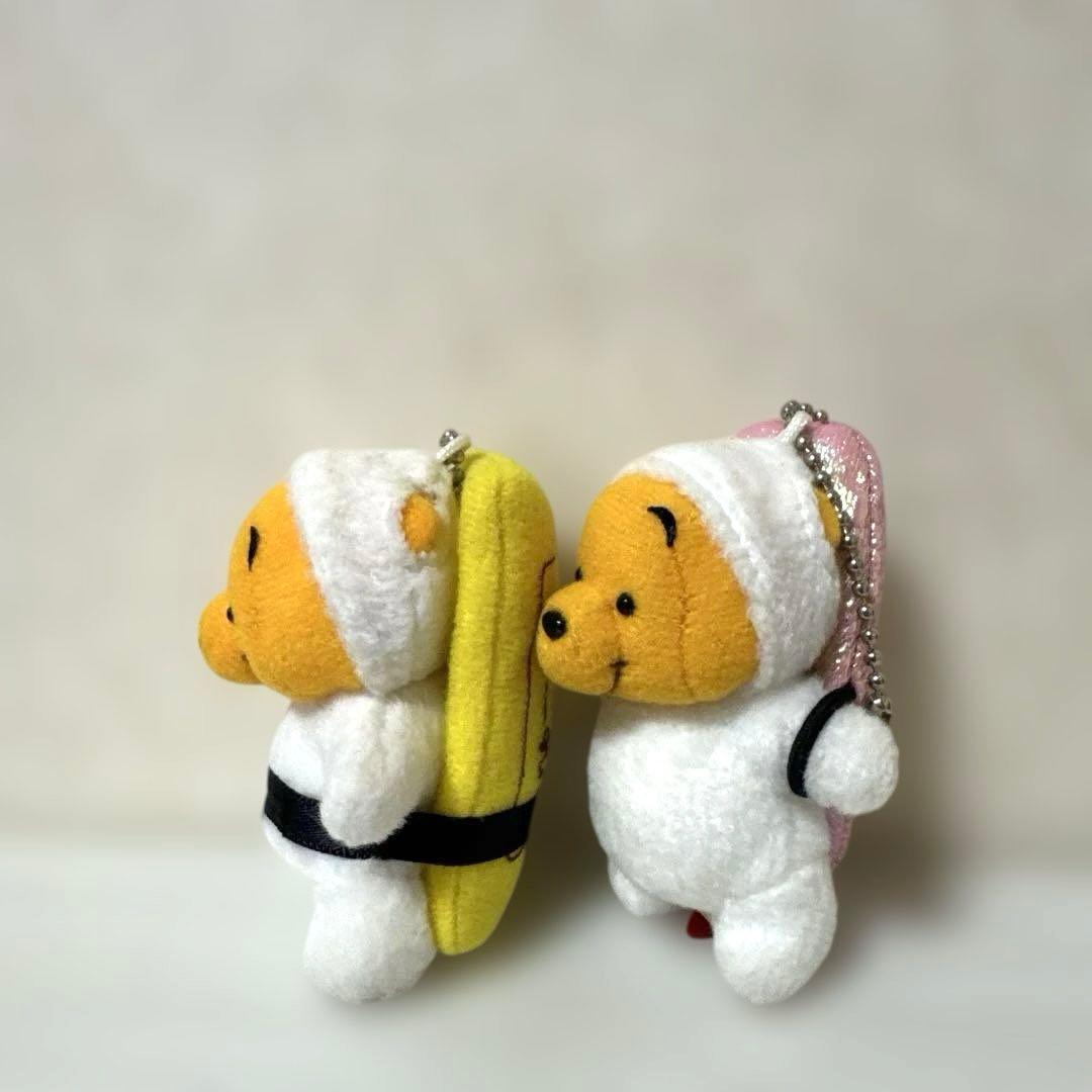 くまのプーさん　ディズニー　マスコット　キーチェーン　ぬいぐるみ　お寿司　美品
