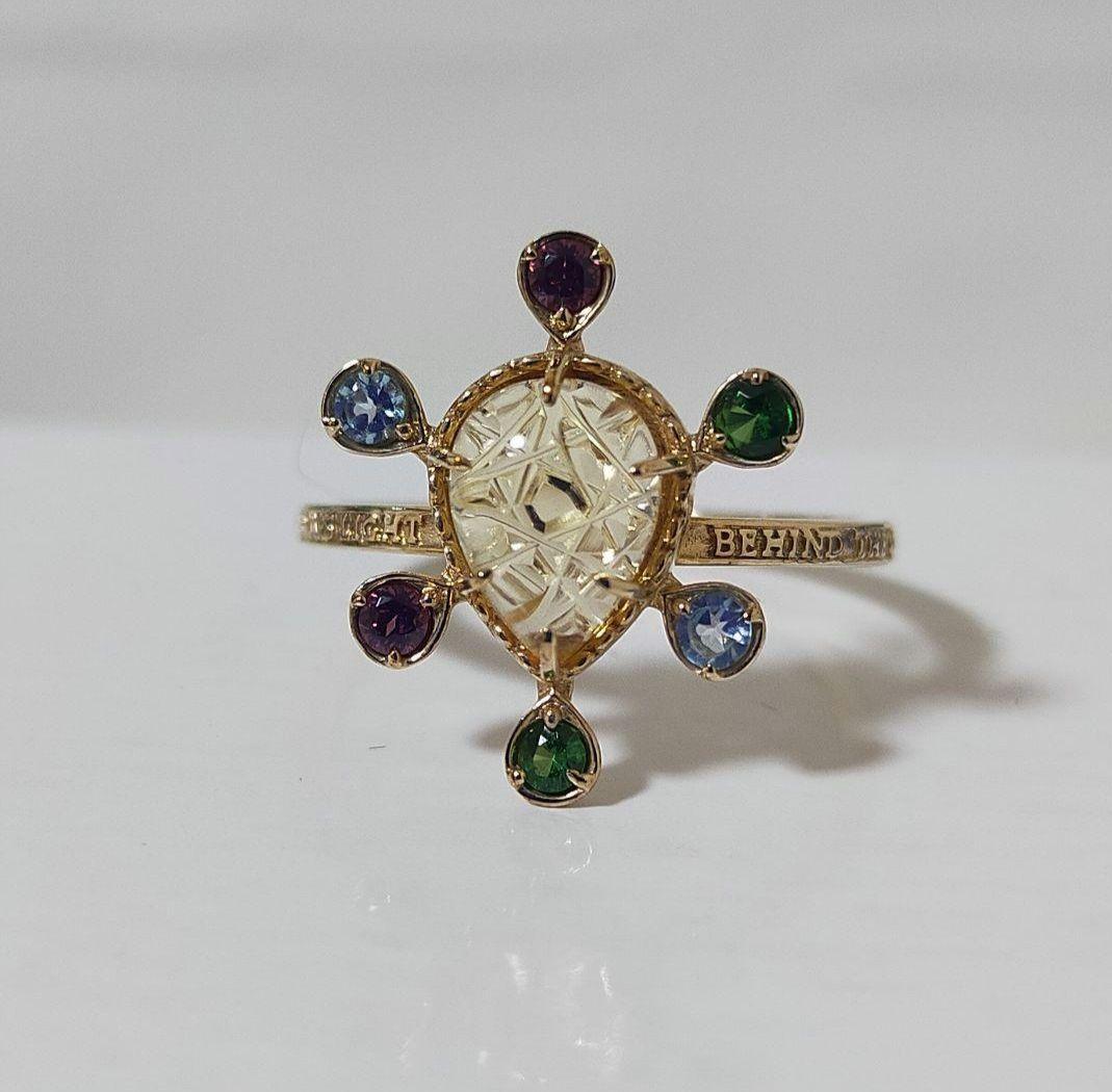 アガット K10 シトリン リング