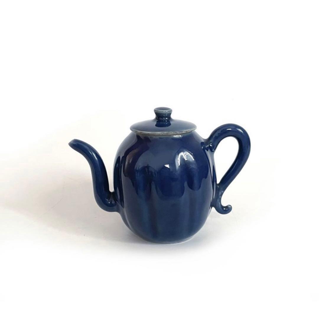 骨董　アンティーク　瑠璃　瓜型　水滴　水注　急須　古伊万里　李朝